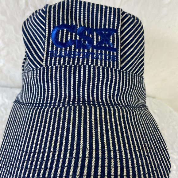Vintage CSX Railroad Conductor Snapback Joe’s Hats Blue Striped Adjustable - Picture 6 of 8